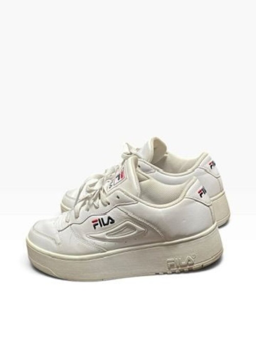 Fila AlphaRay Linear Platform Sneakers White Cream Womens Size 9 Used Chunky